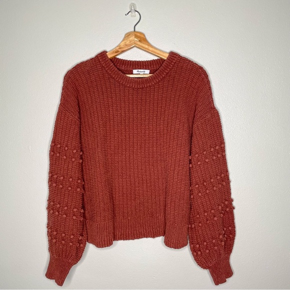 Madewell Sweaters - Madewell | Bobble Knit Pullover Sweater in Burnished Mahogany, MD